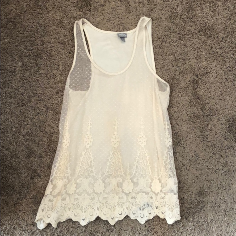 Cream Lace Tank